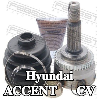 FEBEST وصلة المحور الأمامي, جانب العجلة, مع حلقة مستشعر ABS — 1997 Hyundai Accent