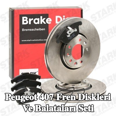 STARK Fren diskleri ve balataları seti Ön Aks, Havalandırmalı — Peugeot 407