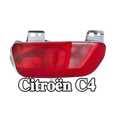 HELLA مصباح الضباب الخلفي المصد, يسار, مع حامل لمبة, مع لمبات — Citroën C4