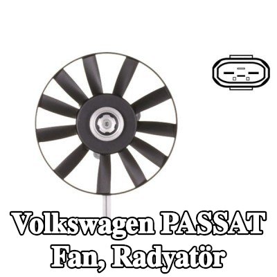 MAHLE Fan, radyatör 303mm — 1997 Volkswagen Passat