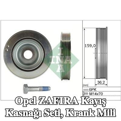 INA Kayış Kasnağı Seti, krank mili — Opel Zafira