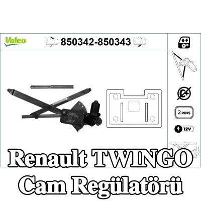 VALEO Sol ön cam regülatörü, Elektrikli, elektrik motorlu — 1995 Renault Twingo