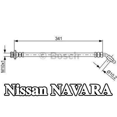BOSCH خرطوم الفرامل 341mm — Nissan Navara