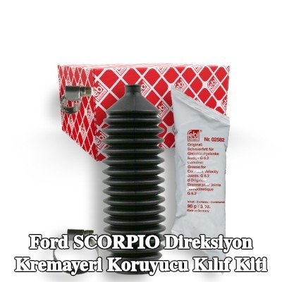 FEBI BILSTEIN Sol ön aks direksiyon kremayeri kılıfı kiti, gres ile, kelepçeli — 1990 Ford Scorpio