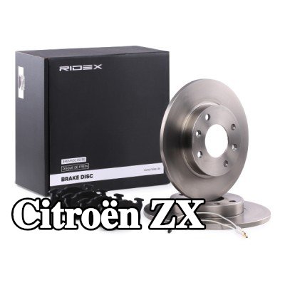 RIDEX مجموعة أقراص الفرامل والوسادات للمحور الأمامي, صلب — Citroën Zx