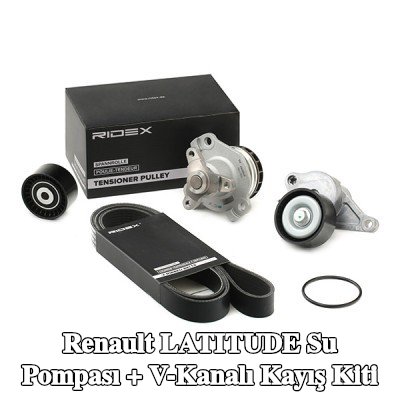 RIDEX Su pompası ile Su Pompası + V-Yivli Kayış Kiti — Renault Latitude