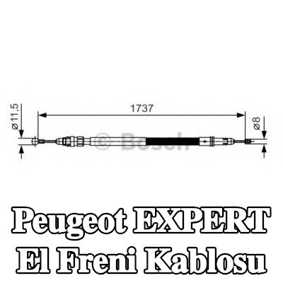 BOSCH El freni kablosu 1737mm — Peugeot Expert