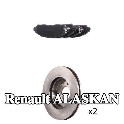 RIDEX مجموعة أقراص الفرامل والوسادات للمحور الأمامي, مزود بفتحات تهوية داخلية — Renault Alaskan