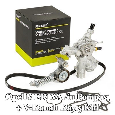 RIDEX Su pompası ile Su Pompası + V-Yivli Kayış Kiti, Alternatör serbest tekerlek kavramasını kontrol edin ve gerekirse değiştirin — 2004 Opel Meriva