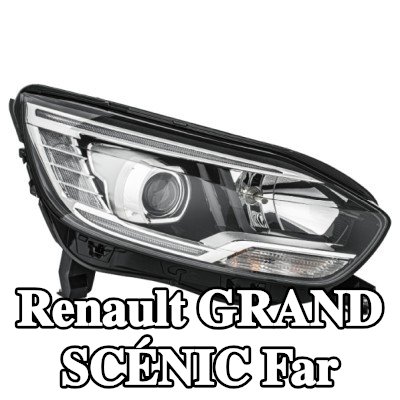 HELLA Far Sağ, H7/H7, PY21W, ampullü, far seviyeleme motorlu — Renault Grand Scénic