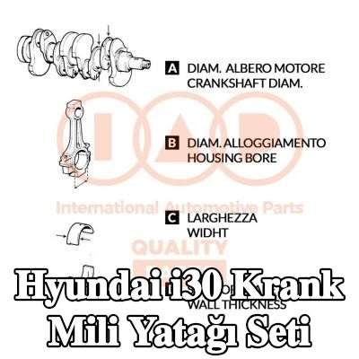 IAP QUALITY PARTS Krank mili yatağı seti — Hyundai i30