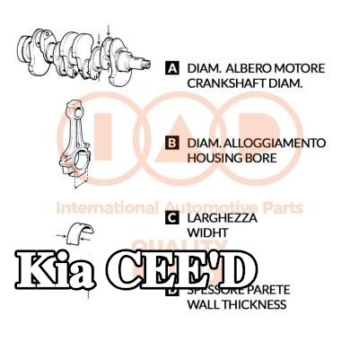 IAP QUALITY PARTS مجموعة محامل العمود المرفقي — 2012 Kia Cee'd