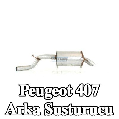 WALKER Arka susturucu 960mm, montaj parçaları olmadan — Peugeot 407