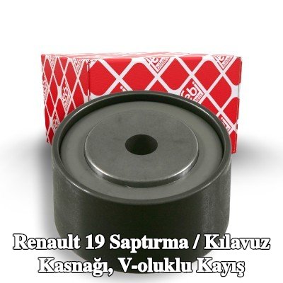 FEBI BILSTEIN Saptırma / kılavuz kasnağı, V-ribbed belt Outer Diameter: 50mm — Renault 19