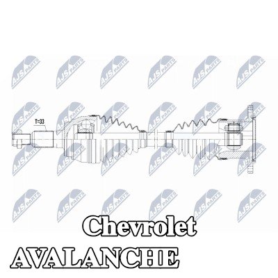 NTY عمود الدفع المحور الأمامي الأيسر, المحور الأمامي الأيمن, 584mm — Chevrolet Avalanche
