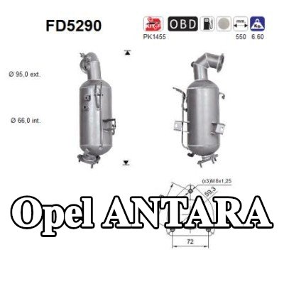 AS مرشح جسيمات الديزل — Opel Antara
