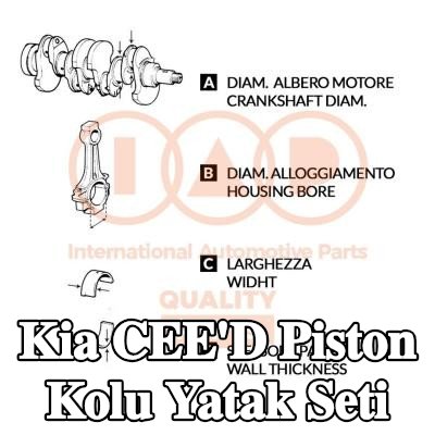 IAP QUALITY PARTS Piston Kolu Yatak Seti — Kia Cee'd