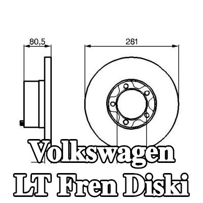 BOSCH Fren diski Dış Çap: 281mm, düz, Yağlanmış — 1990 Volkswagen Lt