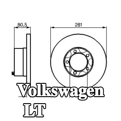 BOSCH القطر الخارجي لقرص المكابح: 281mm, صلب, مشحم — 1990 Volkswagen Lt