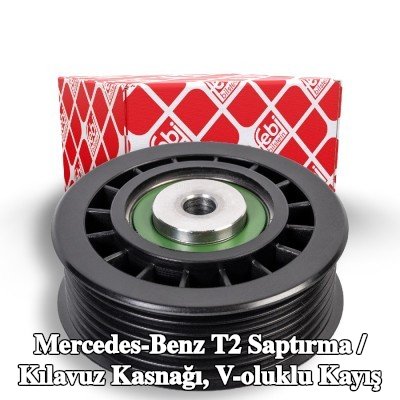 FEBI BILSTEIN Saptırma / kılavuz kasnağı, V-ribbed belt Outer Diameter: 75mm — Mercedes-Benz T2