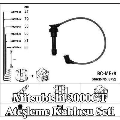 NGK Ateşleme kablosu seti mavi — Mitsubishi 3000gt