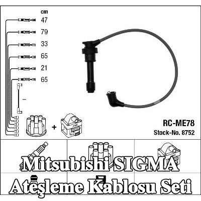 NGK Ateşleme kablosu seti mavi — Mitsubishi Sigma