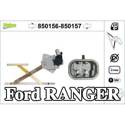 VALEO مُحرك نافذة أمامي أيسر, كهربائي, مع محرك كهربائي — Ford Ranger