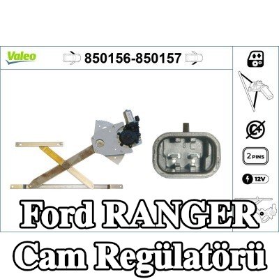 VALEO Sol ön cam regülatörü, Elektrikli, elektrik motorlu — Ford Ranger