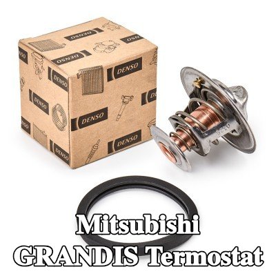 DENSO Termostat 82°C, conta/sızdırmazlık elemanları ile — Mitsubishi Grandis