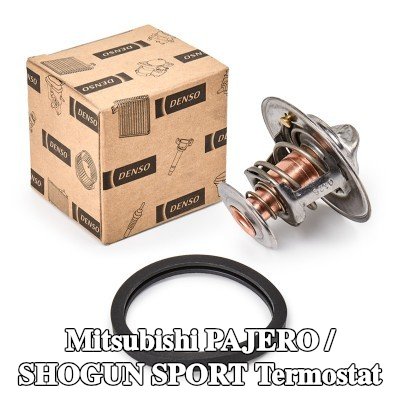 DENSO Termostat 82°C, conta/sızdırmazlık elemanları ile — Mitsubishi Pajero / Shogun Sport