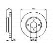 BOSCH Fren diski Dış Çap: 260mm, Havalandırmalı, içten havalandırmalı, Yağlanmış — Ford Cougar (4)