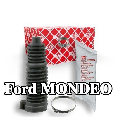 FEBI BILSTEIN طقم غطاء حامل التوجيه المحور الأمامي الأيسر, مع شحم, مع مشابك — 2000 Ford Mondeo