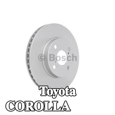 BOSCH القطر الخارجي لقرص المكابح: 255mm, مُهوى, مزود بفتحات تهوية داخلية, مطلي — 2008 Toyota Corolla