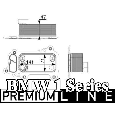 MAHLE مبرد زيت المحرك بدون حشية/مانع تسرب — 2012 BMW 1 Series