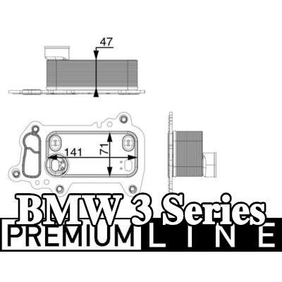 MAHLE مبرد زيت المحرك بدون حشية/مانع تسرب — 2012 BMW 3 Series