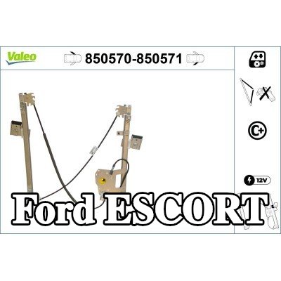 VALEO مُحرك نافذة أمامي أيسر, كهربائي, بدون محرك كهربائي — 2000 Ford Escort
