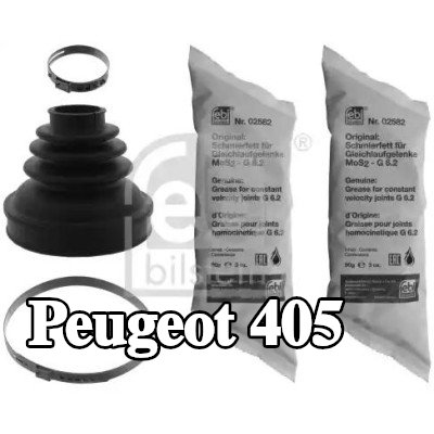 FEBI BILSTEIN طقم غطاء مفصل CV, عمود الإدارة المحور الأمامي الأيسر, على جانب ناقل الحركة, مطاط — 1990 Peugeot 405