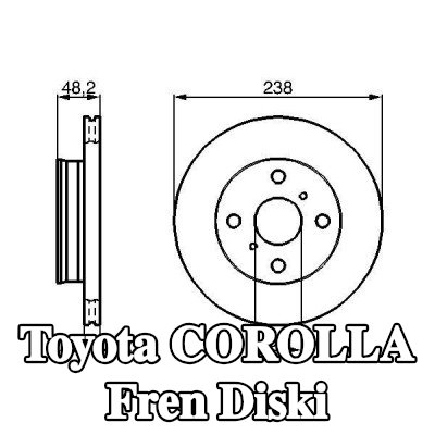 BOSCH Fren diski Dış Çap: 238mm, Havalandırmalı, Yağlanmış — 1990 Toyota Corolla