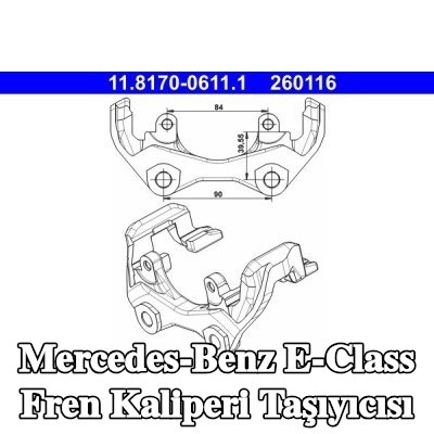 ATE Fren kaliperi taşıyıcısı — 2004 Mercedes-Benz E-Class
