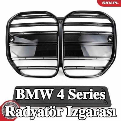 ESEN SKV Radyatör ızgarası parlak, siyah, plaka tutuculu — BMW 4 Series