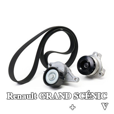 SKF مضخة مياه + مجموعة أحزمة V-Ribbed مع حشيات/مانعات تسرب — 2012 Renault Grand Scénic
