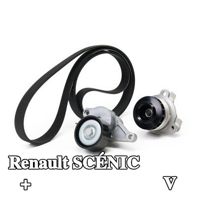 SKF مضخة مياه + مجموعة أحزمة V-Ribbed مع حشيات/مانعات تسرب — 2012 Renault Scénic