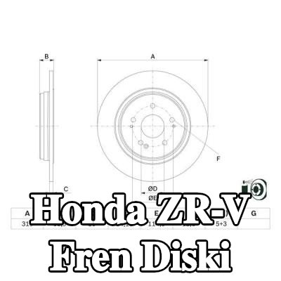 BOSCH Fren diski Dış Çap: 310mm, düz, Kaplamalı — Honda Zr-v