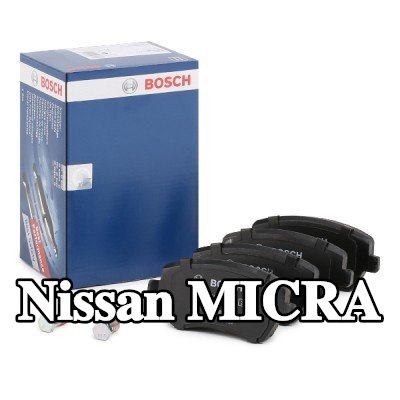 BOSCH مجموعة وسادات الفرامل 17, 3mm, مع لوحة مانعة للصرير, مع مسامير/براغي, مع ملحقات — Nissan Micra