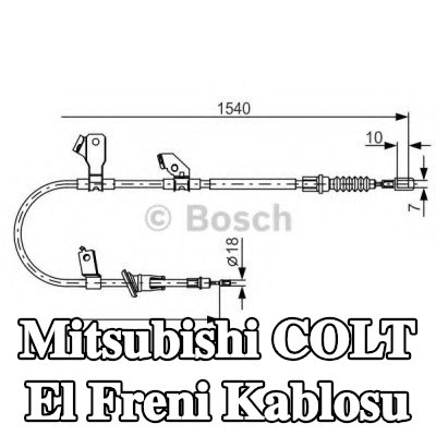 BOSCH El freni kablosu 1540mm — Mitsubishi Colt