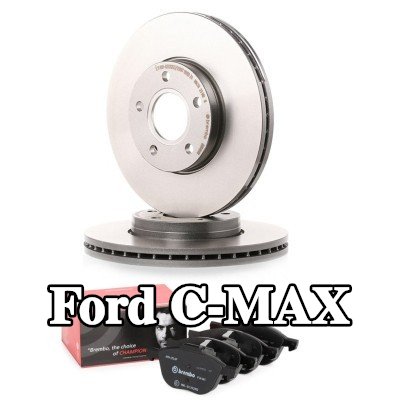 BREMBO مجموعة أقراص الفرامل والوسادات Prime, مزود بفتحات تهوية داخلية — 2008 Ford C-max