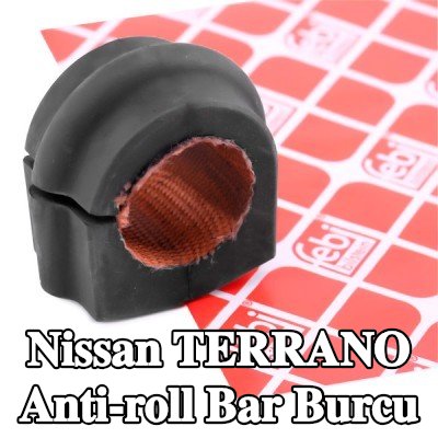 FEBI BILSTEIN Ön aks stabilizatör çubuğu burcu, 28mm, Kauçuk, Kumaş astarlı kauçuk — Nissan Terrano