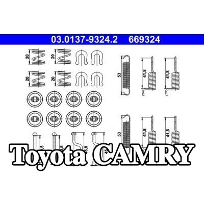 ATE طقم تركيب أحذية الفرامل — Toyota Camry
