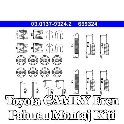 ATE Fren pabucu montaj kiti — Toyota Camry