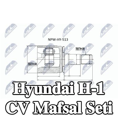 NTY CV mafsalı kiti şanzıman tarafı — Hyundai H-1